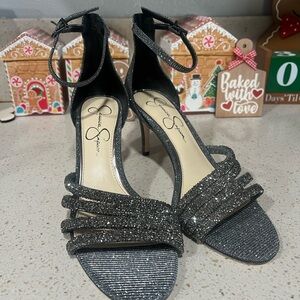 Jessica Simpson Women's Glitter Black Heels